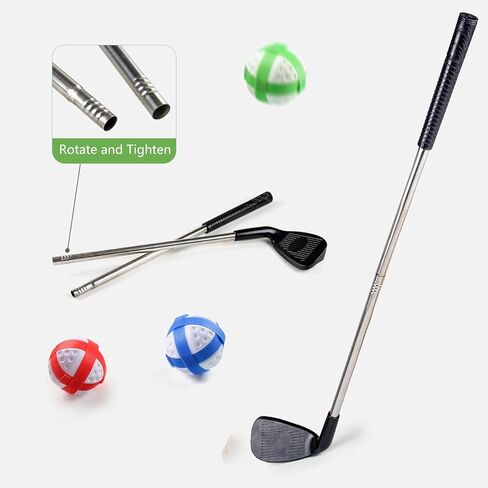 Golf Chipping Game with Stand - 4 in 1 Golf Target Battle Game with Sticky Balls, Soccer Goals Games, Axe Throwing, Bean Bag Tossing - Fun Outdoor Backyard Games for Chipping Practice in Saudi Arabia