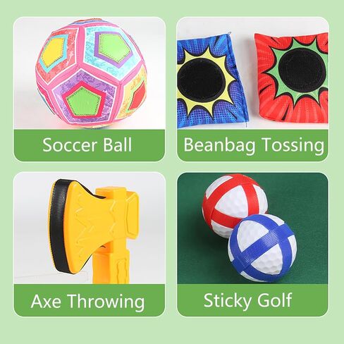 Golf Chipping Game with Stand - 4 in 1 Golf Target Battle Game with Sticky Balls, Soccer Goals Games, Axe Throwing, Bean Bag Tossing - Fun Outdoor Backyard Games for Chipping Practice in Saudi Arabia
