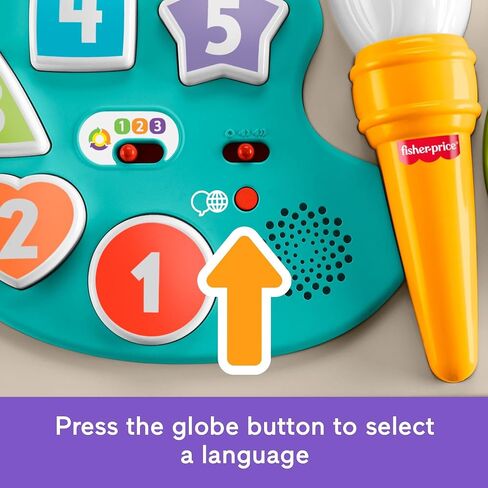 لعبة Fisher-Price Baby & Toddler Toy Laugh & Learn 4-in-1 Table & Art Easel مع الموسيقى التعليمية لأعمار 6 أشهر ، نسخة متعددة اللغات in Saudi Arabia