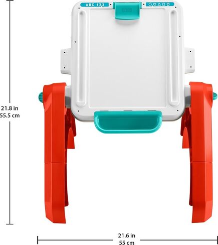 لعبة Fisher-Price Baby & Toddler Toy Laugh & Learn 4-in-1 Table & Art Easel مع الموسيقى التعليمية لأعمار 6 أشهر ، نسخة متعددة اللغات in Saudi Arabia