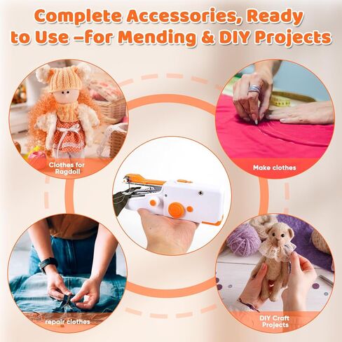 Mini Electric Sewing Machine for Travel and Home Use,Handheld Sewing Machine for Beginners,Quick Sewing, Easy Buttoning, DIY Gadgets in Saudi Arabia