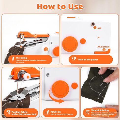 Mini Electric Sewing Machine for Travel and Home Use,Handheld Sewing Machine for Beginners,Quick Sewing, Easy Buttoning, DIY Gadgets in Saudi Arabia