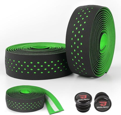 شريط مقود BOLANY لدراجة الطريق، 2 شريط من إسفنج EVA على سطح البولي يوريثان مع مقابس نهائية in Kuwait