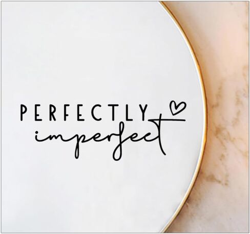 2 x Perfectly Imperfect Decal, Perfectly Imperfect Mirror Vinyl Decal Stickers, Motivational Decal, Mental Health Sticker, Positive Mirror Decal, Motivational Quotes, Self Love Decal (Pink) in Kuwait