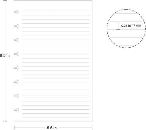 Junior Size Refills Paper, A5 Loose Leaf Paper for TUL Custom Note-Taking System Discbound Notebook Planner Inserts, White, Total 100 Sheets/200 Pages, College Ruled, 5.5 X 8.5 Inch in Kuwait