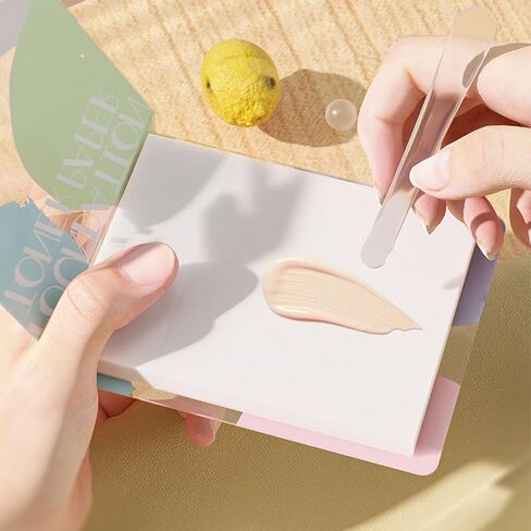 2PCS Foundation Palette Paper ، محمولة تمنع لوحة خلط ورق تلوين المكياج القذرة مع عصا لفن الأظافر SFX COSPLAY in Saudi Arabia
