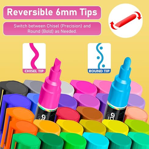 GOTIDEAL Chalk Markers, 30 Colors Liquid Chalk Markers for Blackboard in Kuwait