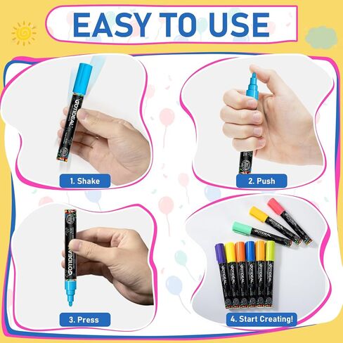 GOTIDEAL Chalk Markers, 30 Colors Liquid Chalk Markers for Blackboard in Kuwait