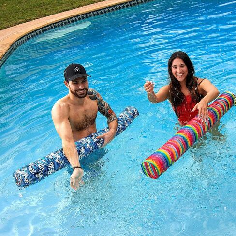Mymersa Jumbo Swimming Pool Noodles ، طلاء الفينيل الناعم القائم على الماء ، والمعكرونة الرغوية المقاومة للأشعة فوق البنفسجية للسباحة والعائمة ، عوامات البحيرة ، تطفو البلياردو للبالغين. in Kuwait