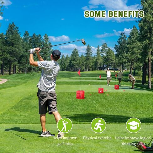 3 Holes-Outdoor Backyard Golf Game Set,Outdoor Yard Golf Chipping Game with 2 Clubs,Ball and Flag,Fun for All Crowd, Perfect for Beach,Park,Lawn and Camping in Saudi Arabia