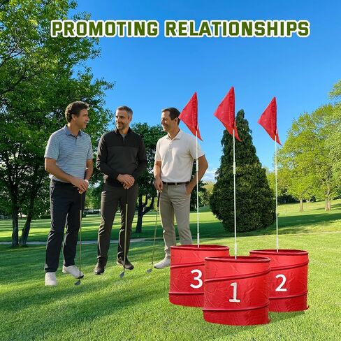 3 Holes-Outdoor Backyard Golf Game Set,Outdoor Yard Golf Chipping Game with 2 Clubs,Ball and Flag,Fun for All Crowd, Perfect for Beach,Park,Lawn and Camping in Saudi Arabia