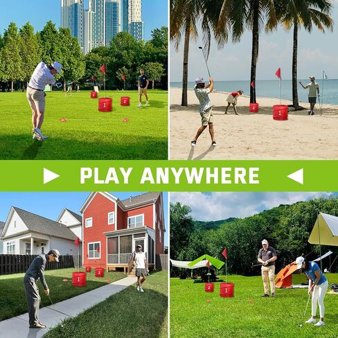 3 Holes-Outdoor Backyard Golf Game Set,Outdoor Yard Golf Chipping Game with 2 Clubs,Ball and Flag,Fun for All Crowd, Perfect for Beach,Park,Lawn and Camping in Saudi Arabia