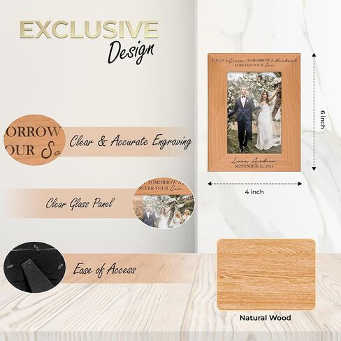 Parents of the Groom Picture Frame from Son - Today A Groom Tomorrow a Husband Forever Your Son Personalized Wedding Picture Frame - Wedding Gift for Mother and Father of Groom (5x7 Horizontal, Son) in Saudi Arabia
