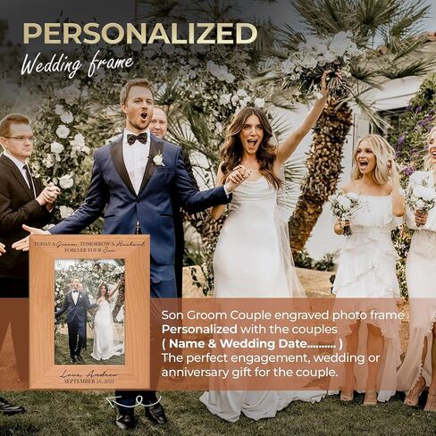 Parents of the Groom Picture Frame from Son - Today A Groom Tomorrow a Husband Forever Your Son Personalized Wedding Picture Frame - Wedding Gift for Mother and Father of Groom (5x7 Horizontal, Son) in Saudi Arabia