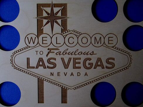 Las Vegas Poker Chip Display Insert, Laser-engraved Vegas logo, Poker Player Gift, Vegas poker, natural birch insert, holds 30 Casino chips, Welcome to Fabulous Las Vegas Nevada DOES NOT COME FRAMED in Saudi Arabia