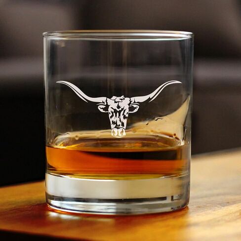 Longhorn Whiskey Rocks Glass - Western Themed Farm Decor and Gifts for Texan Ranchers - 10.25 Oz Glasses in Kuwait
