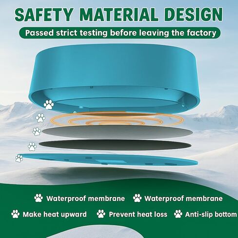 Heated Water Bowl for Dog Cat, Outdoor Warming Dog Bowl with Chew Resistant Power Cord, Waterproof Heat Pet Bowl Smart Heating in Winter Antifreeze for Dog Cat Chicken Duck, 125 fl oz (Teal Blue) in Saudi Arabia