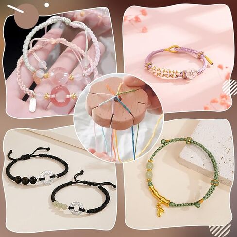 PH PandaHall 3 Styles Kumihimo Disk, 8 Slots Wood Braiding Disk Hand Rope Braiding Plate Weaving Plate Board Wooden Beading Cord Disc for Friendship Bracelets Knitting Crafting in Saudi Arabia