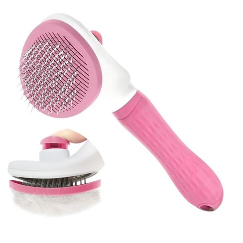Cat Hair Brush, Cat Brush for Shedding with Metal Comb, Self Cleaning Pet Hair Brush with Release Button - Skin Friendly Deshedding Grooming Brush for Short and Long Haired Cats in Kuwait