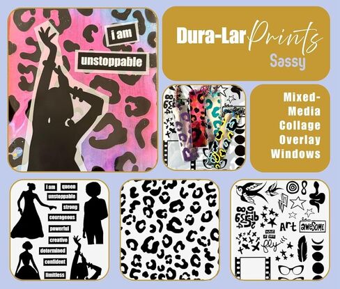 مطبوعات Grafix Dura-Lar-Sassy by Kassandra Louise Designs ، أفلام مطبوعة مسبقًا .005 "Clear و Matte 8.5" X11 "، والإضافات المثالية للمجلات ، والحرف الورقية ، ومشاريع الوسائط المختلطة ، وحزمة 6 أوراق in Kuwait