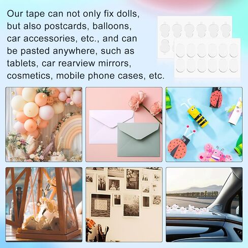 120pcs شريط لاصق لـ Sonny Baby ، Angel Hipper Sudd Oval Double -Side Pad Device ، Mini Figure مقاومة للماء غراء اللزجة اللزجة ، استبدال بديل للهاتف لزخرفة الدمى الزخرفية in Kuwait