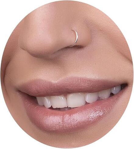Tiny Gold Faux Nose Ring - clip on nose hoop - 20 Gauge 14k Gold Filled clip on Nose Piercing hoop in Kuwait
