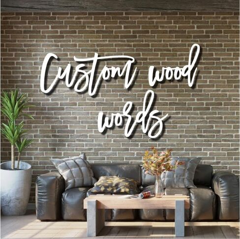 Custom Wood Word Sign, Wall Decor, Any cursive word or name sign, Custom words, Custom wood words. in Saudi Arabia