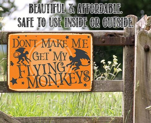 Wizard of Oz Decorations - Don't Make Me Get My Flying Monkeys - Metal Sign - Use Indoor/Outdoor - Metal Wizard of Oz Poster - Great Wizard of Oz Gifts, Wizard of Oz Decor in Saudi Arabia
