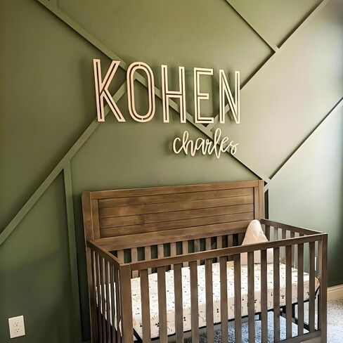 Personalized Wooden Name Sign for Nursery - Custom Name Signs for Kids Room, Personalized Nursery Name Sign - Perfect Baby Shower Gift, Wall Name Decoration & Wedding signs, Family Name Signs in Saudi Arabia