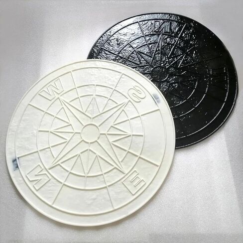 ختم الخرسانة "Round Compass" - 28 "قالب البولي يوريثان المرن لختم الأسمنت ، الجص ، حصيرة للطباعة ، أداة نسيج مزخرفة للأسطح الأفقية والرأسية ، دائمة وقابلة لإعادة الاستخدام in Saudi Arabia
