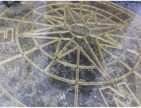 ختم الخرسانة "Round Compass" - 28 "قالب البولي يوريثان المرن لختم الأسمنت ، الجص ، حصيرة للطباعة ، أداة نسيج مزخرفة للأسطح الأفقية والرأسية ، دائمة وقابلة لإعادة الاستخدام in Saudi Arabia