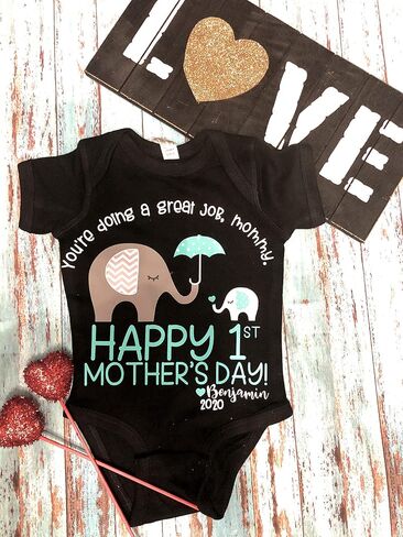 Mother's Day personalized 1st Mother's Day Onesie/Custom Mother's Day gift/First Mother's Day/You're Doing a Great Job Mommy in Saudi Arabia