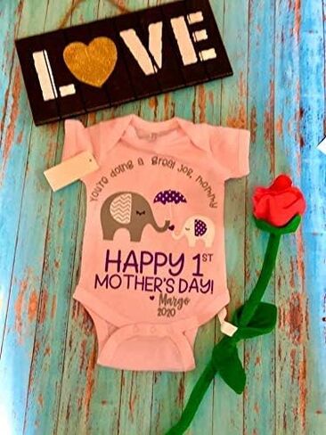 Mother's Day personalized 1st Mother's Day Onesie/Custom Mother's Day gift/First Mother's Day/You're Doing a Great Job Mommy in Saudi Arabia