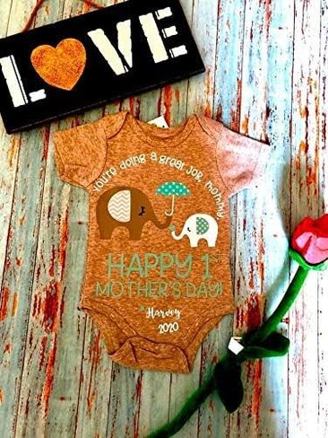 Mother's Day personalized 1st Mother's Day Onesie/Custom Mother's Day gift/First Mother's Day/You're Doing a Great Job Mommy in Saudi Arabia