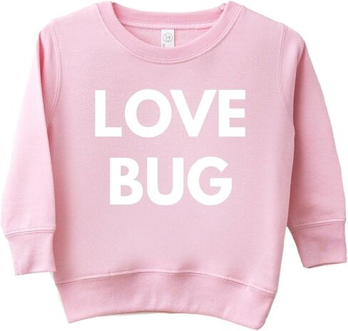 Baby Girl Boy Valentines Outfit Crew Neck Letter Print Sweatshirt Love bug Sweatshirt Outfit Toddler Kids Valentines Day Outfit in Saudi Arabia