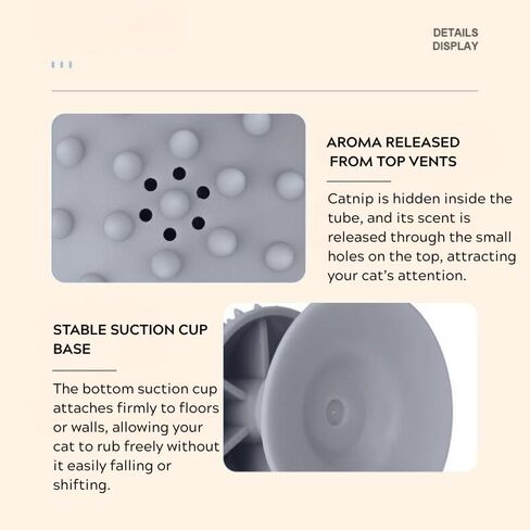 Cat Self Groomer مع أكواب شفط-فرشاة تدليك للحيوانات الأليفة المثبتة على الحائط ولقياح الفراء-Cat Scratch و Rub للقطط الداخلية-سهلة التثبيت ، 7x7x7.5 سم (وردي) in Kuwait