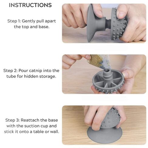 Cat Self Groomer مع أكواب شفط-فرشاة تدليك للحيوانات الأليفة المثبتة على الحائط ولقياح الفراء-Cat Scratch و Rub للقطط الداخلية-سهلة التثبيت ، 7x7x7.5 سم (وردي) in Kuwait