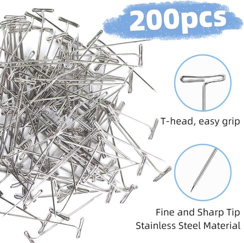 دبابيس عام 200pcs ، دبابيس شعر مستعار 2in (5 سم) دبابيس الخياطة ، دبابيس نسيج من الفولاذ المقاوم للصدأ ، تستخدم لمنع النسيج والنماذج النمذجة واللحف in Kuwait