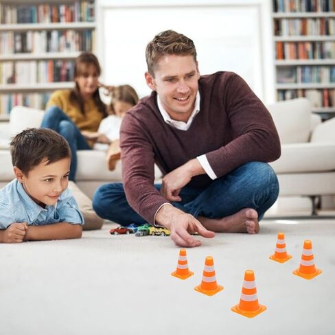 Toyandona 50pcs Mini Traffic Cons - 1 بوصة علامات على الطرق البلاستيكية - ألعاب مرور مصغرة مصغرة مخاريط سلامة برتقالية لألعاب البناء الحواجز الطبيعية الحزب in Kuwait