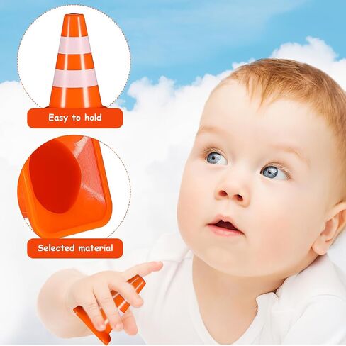 Gatuida 7pcs Mini Traffic Cones ، علامات وقوف السيارات على طريق محاكاة صغيرة ، لعبة برتقالية بلاستيكية حاجز على طراز الأطفال. in Saudi Arabia