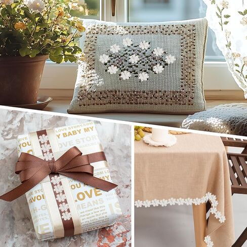 15 ياردة تقليم الدانتيل الأبيض ، الدانتيل الزهري فينتانج لخياطة الملابس ، شريط زهرة القطع للنباتات اليدوية ، غلاف الهدايا ، خياطة الملابس ، زخرفة الزفاف in Saudi Arabia