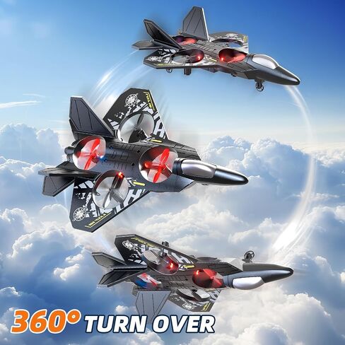 Foam Remote Control Airplane for Kids 8-12, 2.4 GHz RC Plane with Colorful Lights, 360° Flips & Stunt Roll, RC Airplane Toy for Boys and Girls Ages 8-16, Gift for Kids and Adults in Saudi Arabia