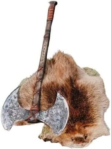 40 "اثنان من فأس Berserker الكبير ، محاور نورس كبيرة ، على الطراز الاسكندنافي Viking Dane Ax Beaded ، معركة فايكنغ الوظيفية (اثنان من الفأس الكبير ذات الرأس المزدوج) in Saudi Arabia