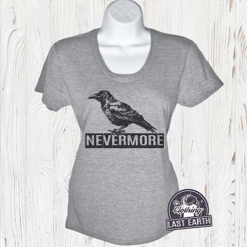 Nevermore T-Shirt ، قميص Raven ، Edgar Allan Poe ، هدية جديدة ، تي شيرت الفكاهة in Saudi Arabia