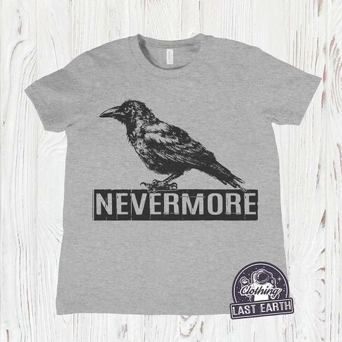 Nevermore T-Shirt ، قميص Raven ، Edgar Allan Poe ، هدية جديدة ، تي شيرت الفكاهة in Saudi Arabia