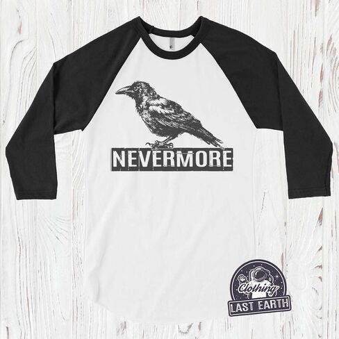 Nevermore T-Shirt ، قميص Raven ، Edgar Allan Poe ، هدية جديدة ، تي شيرت الفكاهة in Saudi Arabia