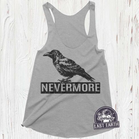 Nevermore T-Shirt ، قميص Raven ، Edgar Allan Poe ، هدية جديدة ، تي شيرت الفكاهة in Saudi Arabia