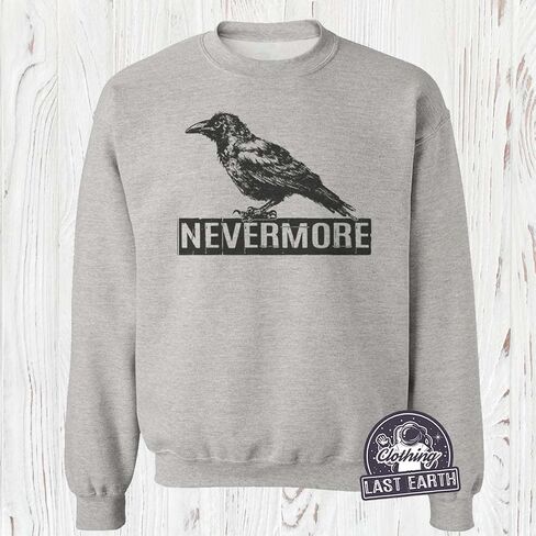 Nevermore T-Shirt ، قميص Raven ، Edgar Allan Poe ، هدية جديدة ، تي شيرت الفكاهة in Saudi Arabia
