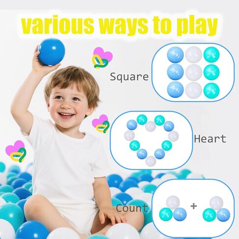 Vivavolt Ball Pit Balls 100 - فثالات آمن مجاني BPA كرات الكرة المجانية للحفر للأطفال الصغار ، وألوان زاهية 2.2 بوصة سحق الكرات البلاستيكية ، لحفرة الكرة ، والطفل الصغار ، ونفق الأطفال. in Kuwait