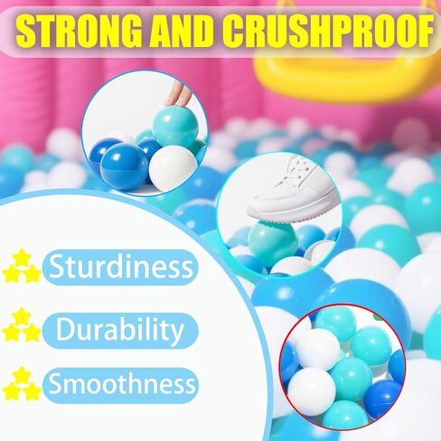 Vivavolt Ball Pit Balls 100 - فثالات آمن مجاني BPA كرات الكرة المجانية للحفر للأطفال الصغار ، وألوان زاهية 2.2 بوصة سحق الكرات البلاستيكية ، لحفرة الكرة ، والطفل الصغار ، ونفق الأطفال. in Kuwait